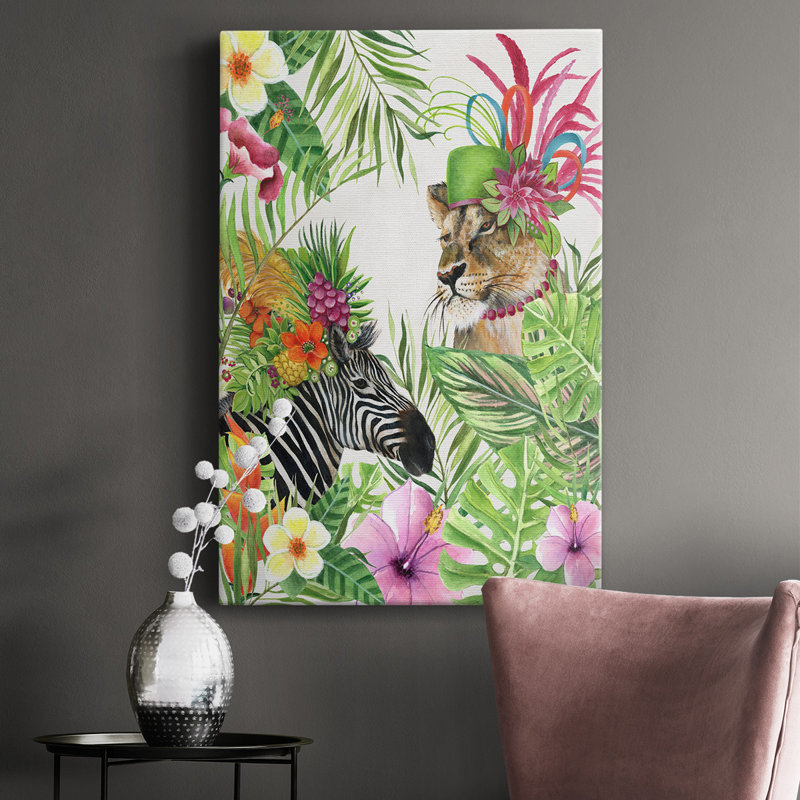 Jungle Royale II sur toile, H 32 po x l 12 po x P 1 po