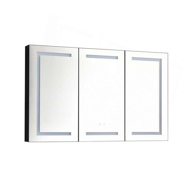 Armoire à pharmacie à miroir 48 "X30" avec lumières, gradateur, désembueur, horloge, affichage de la température et USB