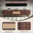 TV Stand for 75” TVs, Modern Dark Brown Media Console with Rattan Drawer &amp; Sliding Doors | Dark Brown | Solid Wood+MDF
