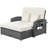 Double Chaise Lounge 2-Person Reclining Daybed With Adjustable Back And Storage Function-1508805971