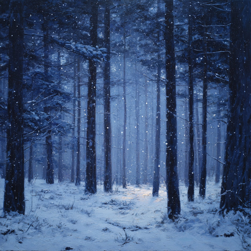 Art mural sur toile Moonlit Woodland, 30 po x 30 po