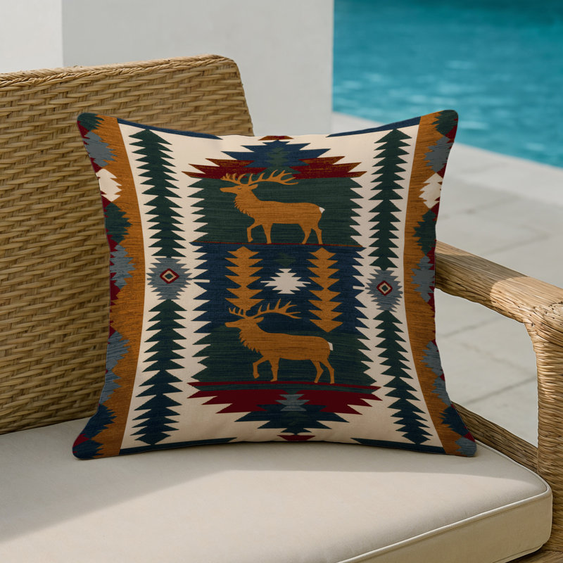 Coussin intérieur et extérieur Bull Rider, Carré 18 po, Élan gris