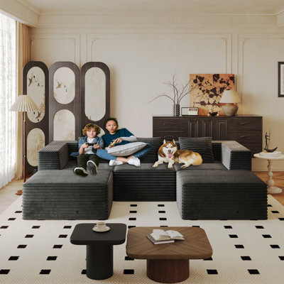 Canapé modulaire modulaire avec siège profond, mousse à mémoire de forme haute densité et aucun assemblage requis pour une vie confortable
