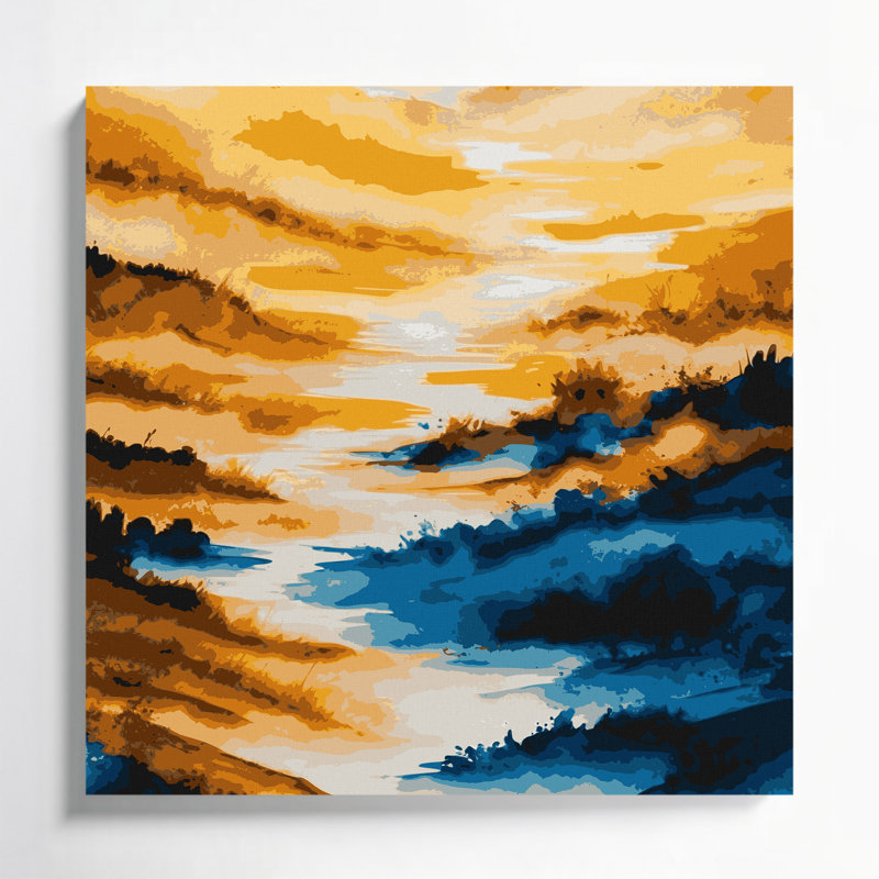 «Watercolor Landscape 47», art mural sur toile beige
