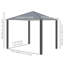 Gazebo de terrasse 3 m x 3 m, abri de jardin avec moustiquaire et rideaux, toit aéré