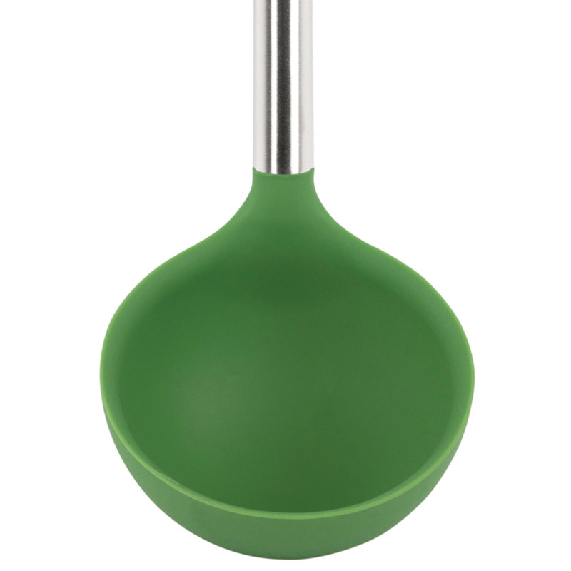 Tovolo Silicone Ladle with Stainless Steel Handle for Soups Stews and Sauces, Pesto