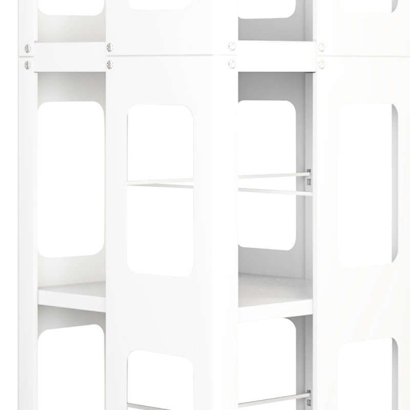 Nouvelle bibliothèque blanche à 4 po avec roulettes à 360 °, structure, mouvement fluide, rotation à faible encombrement