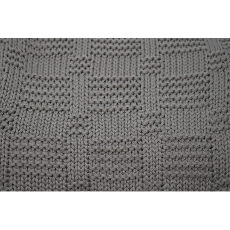 Knitted Throw Blanket, Charcoal Gray