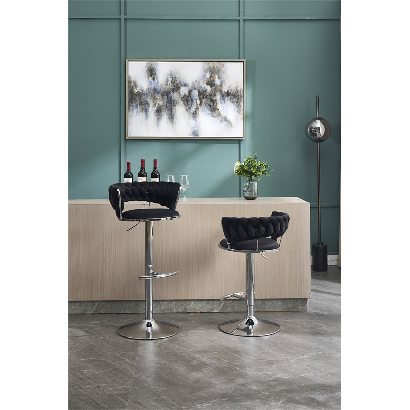 Ensemble de 2 tabourets de bar (sans table), Noir
