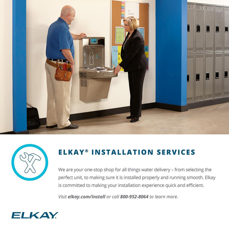 Elkay EZH2O Bottle Filling Station & Integral Soft Sides Fountain, Non-Filtered Non-Refrigerated Stainless