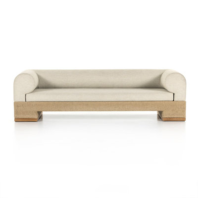 Leonitus 107" Outdoor Teak Patio Sofa with Cushions