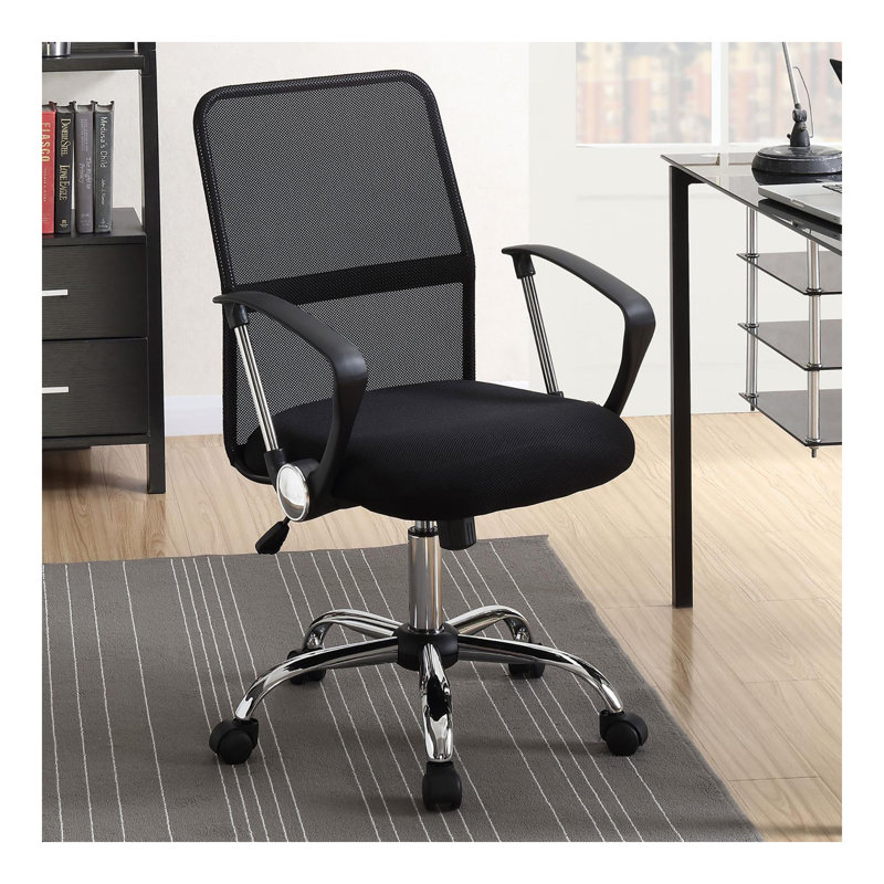 Chaise de bureau pivotante noire avec roulettes