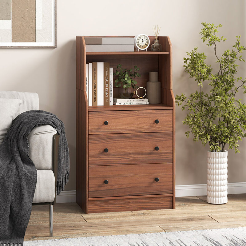 Quantasha 23'' W 3 - Drawer Dresser, Brown