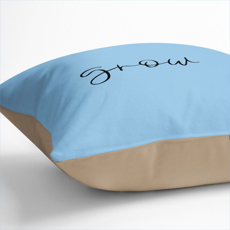 Grow Square Throw Cushion, 40cm H x 40cm W x 15cm D, Stone