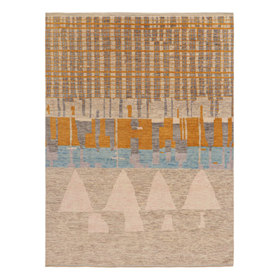Moroccan Hand Knotted Wool Area Rug