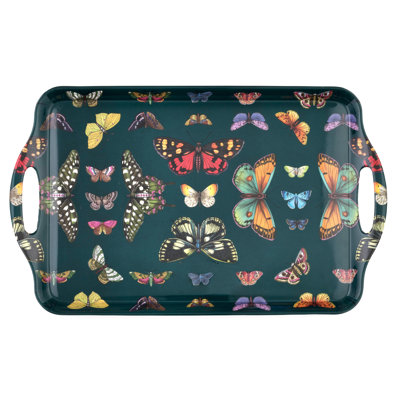 Pimpernel Botanic Garden Harmony Large Melamine Hndld Tray 18.9 X11.6"