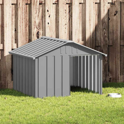 vidaXL Dog House Gray 45.9"x40.6"x32.3" Galvanized Steel