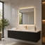 Miroir de salle de bain 30 po x 36 po à DEL avec cadre en aluminium, anti-buée, fonction mémoire, fixation murale horizontale ou verticale-129441813