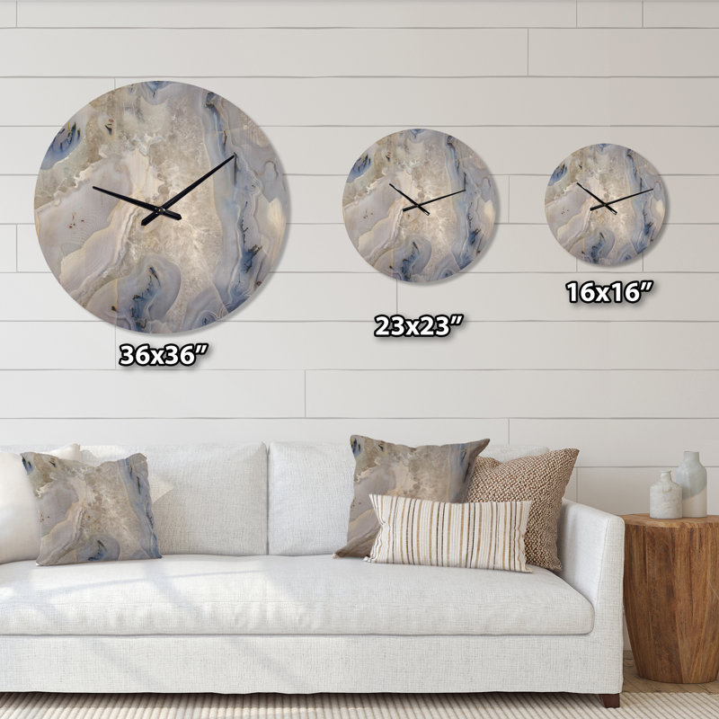 Agate fond de pierre - horloge murale abstraite en bois, Petit