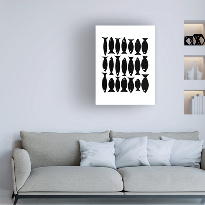 Animaux, poissons, noir et blanc, abstrait A