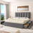 Orwhin Bed Frame 4 Drawers Storage, Upholstered Bed Frame with Velvet Adjustable Headboard Queen Full King Size Platform Bed Wood Support-807684311-807684310