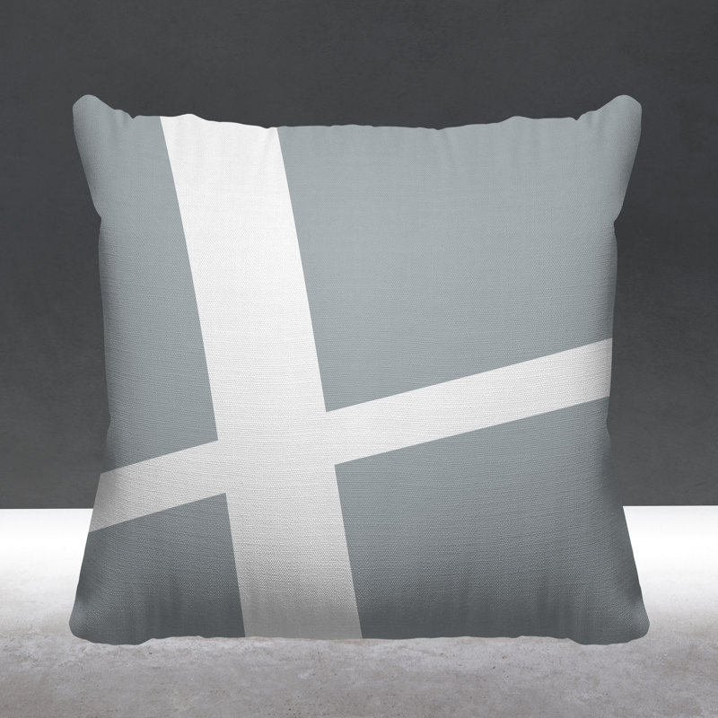 Siddel Outdoor Reversible Throw Pillow, 17H" x 17W", Grey