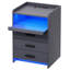 3 Drawers Bedside Table with Charging Station and Led Lights-2021268570