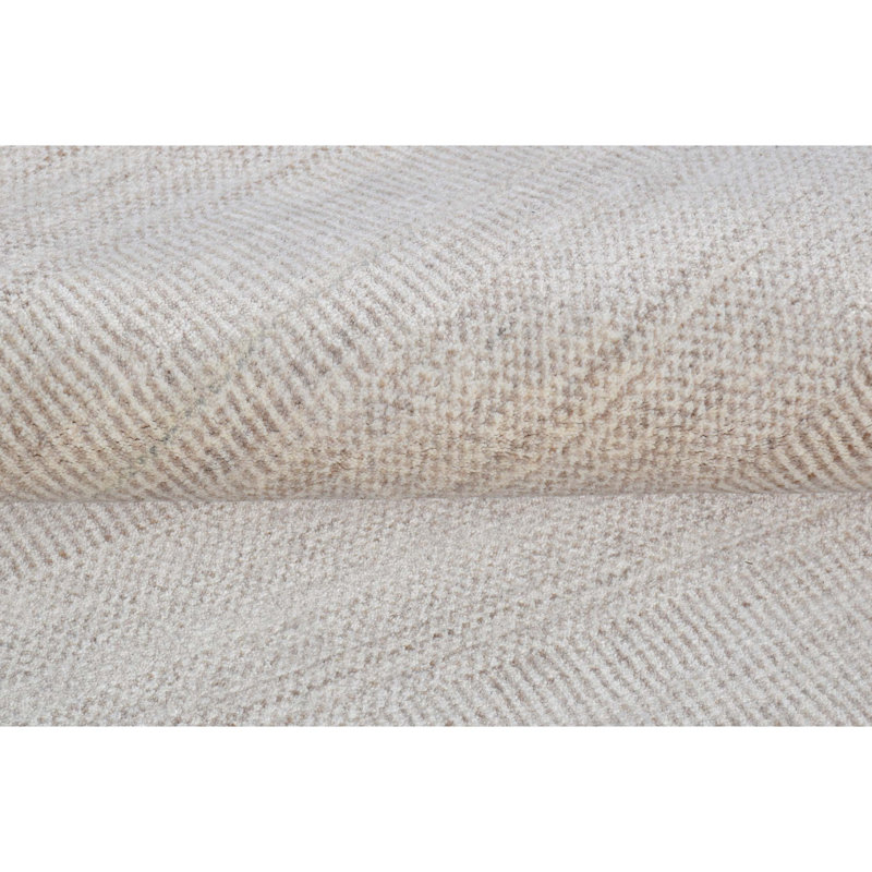 Abstract Area Rug in Natural/Gray, Rectangle 4' x 6'