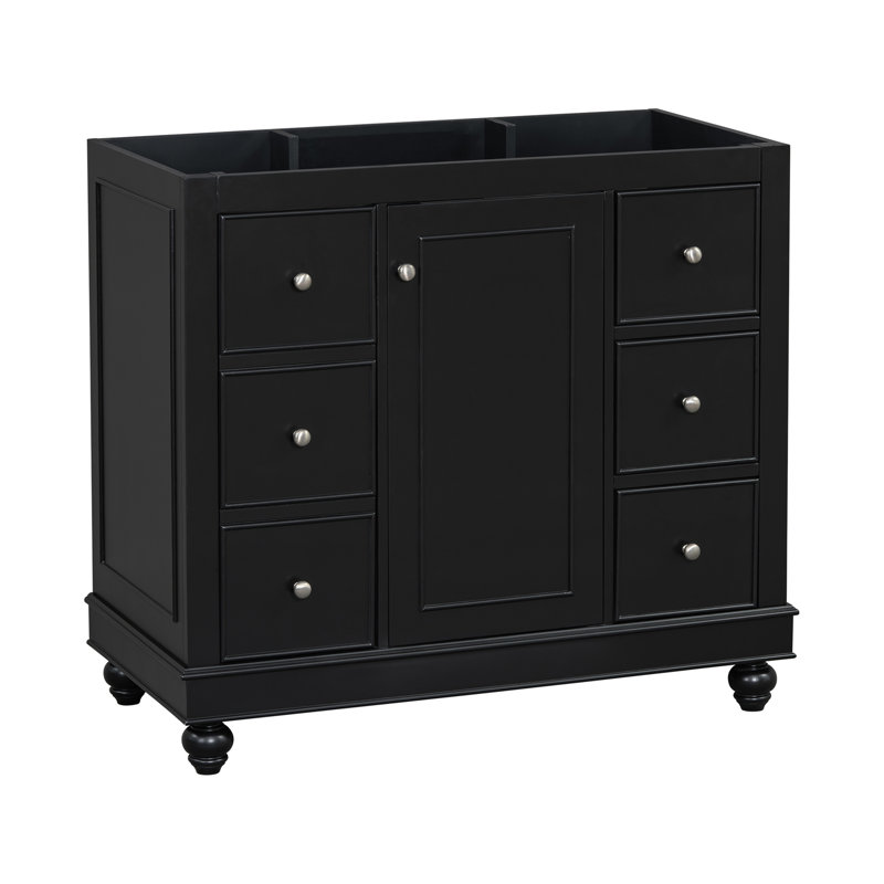 [Cabinet seulement] Meuble-lavabo noir de 36 po (lavabo non inclus)