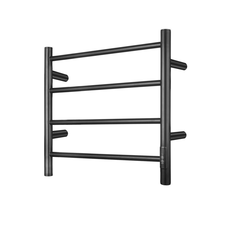 Chauffe-serviettes Gabriella noir mat 4 barres rondes, Matte Black