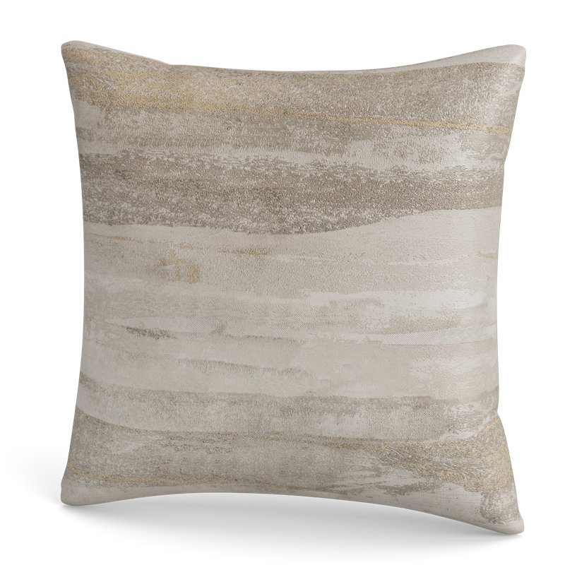 Horizon Square Pillow Cover & Insert, Gold/Silver