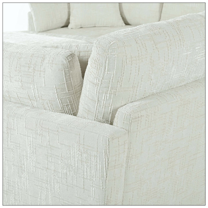 Repose-pieds modulaire en chenille 6 pièces avec canapé modulaire en chenille 6 pièces, Beige