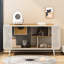 Modern White Cat Residence With Spacious Area - Constructed Fir Wood & Iron Frame, Tempered Glass Stylish House Finish For Various Living Spaces