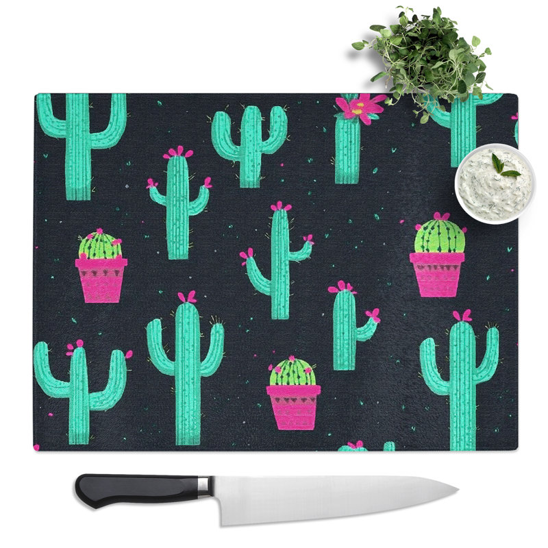 Cactus Art Vol.1  Glass Chopping Board