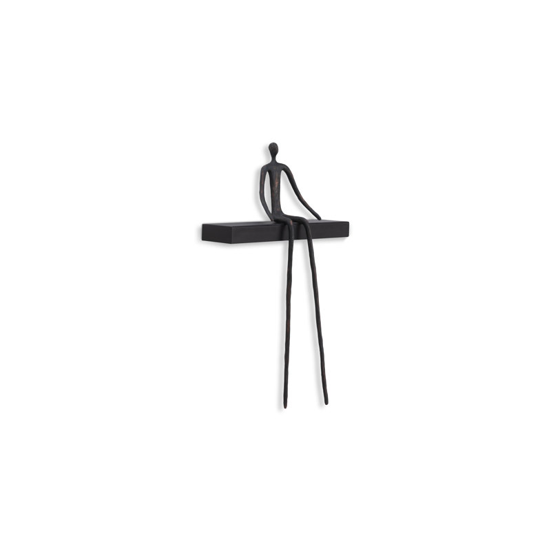 Moveable Man on Short Shelf Sitting Wall Décor