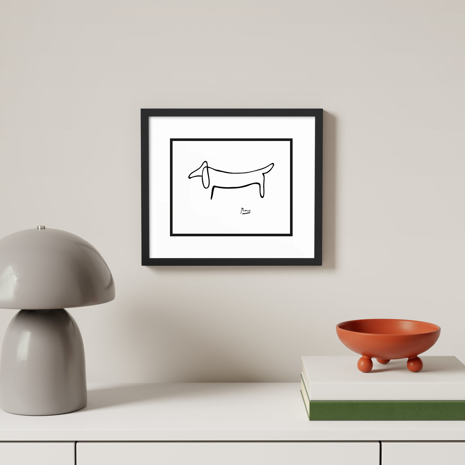 Midtown "Le Chien (The Dog)" Print, 13.25" H x 15.25" W x 0.75" D, Matte Black