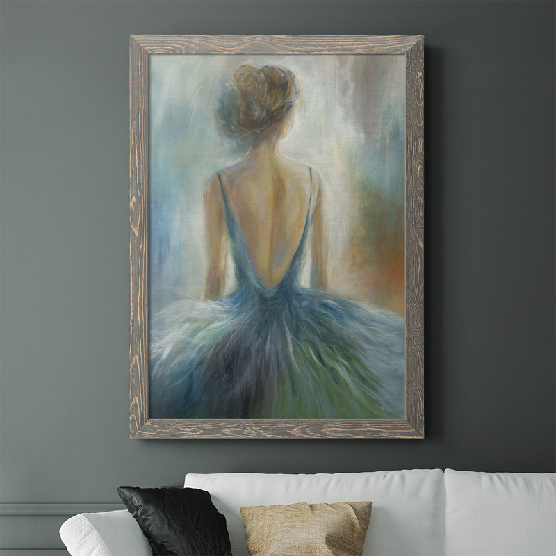 Jarita Lady In Blue, reproduction d'art sur toile, H 43,5 po x l 31,5 po x P 1 po, gris