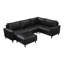Canapé modulaire moderne en forme de U, canapé modulaire 5 pièces, canapé en cuir PU respirant avec repose-pieds-1245181588