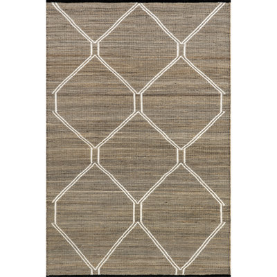 Tapis naturel en jute tissé à la main Harvin Mustang