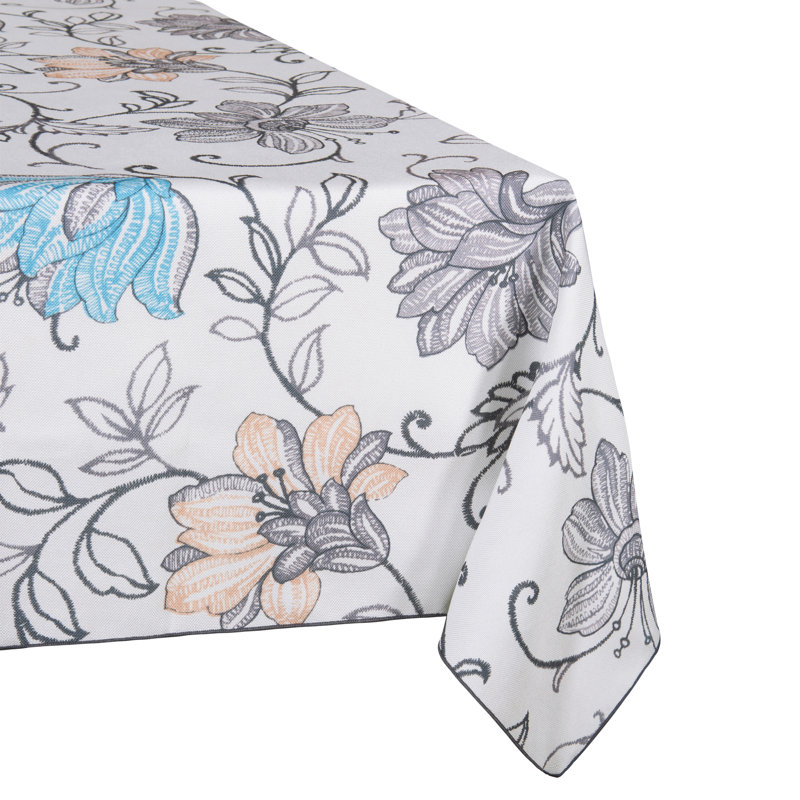 Nappe Floral, 84 po x 60 po, Bleu