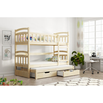 Helf European Toddler (80 X 180cm) Standard Bunk Bed and Mattress with Trundle by Harriet Bee