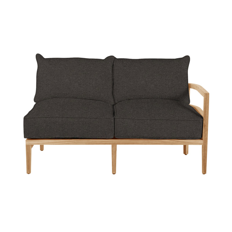 Canapé modulaire en teck Santa Barbara, Teck naturel, Welt + bourre standard, Fossile de Vérone