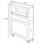 Armoire de rangement contemporaine à roulettes en bois mince avec tiroirs à roulettes et tablette latérale pour petits espaces de salle de bain