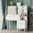  47.2'' Modern Fluted Makeup Vanity Desk With LED Mirror-2039961483
