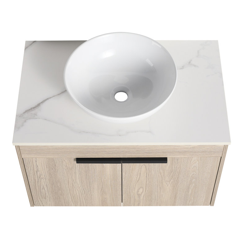 Banafsheh 29.5 " W 1 Single Vanity Bathroom Vanity With Ceramic Top