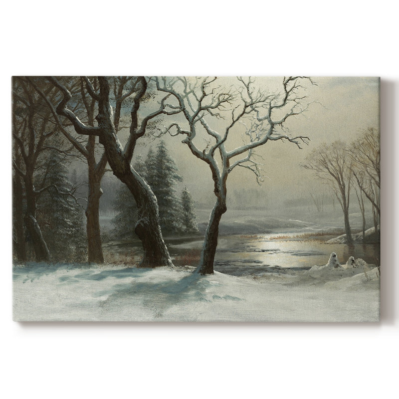 Paysage rétro - Mix, Toile avec cadre flottant noir, H 25 po x l 37 po x P 2 po