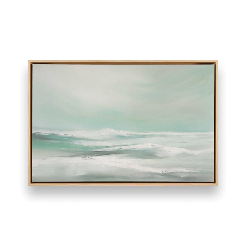 Serene Swells I Canvas Print, 24.75" H x 36.75" W x 1.75" D, American Maple Floater Framed, 1