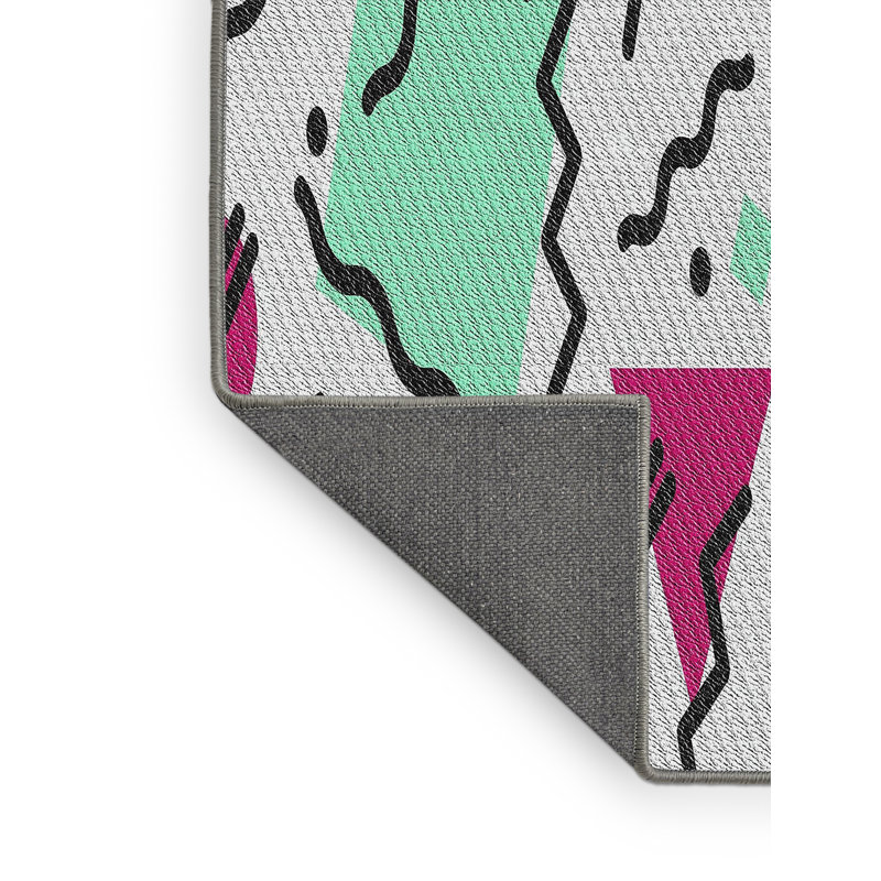 Tapis motif rose/vert/jaune, Rectangle 5 pi x 7 pi