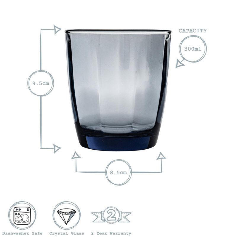 Pulsar Water Glasses - 300ml, 6, Pink