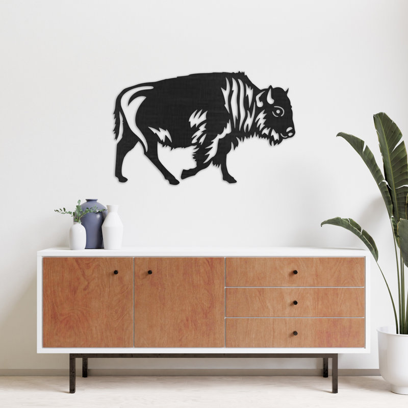 Décoration murale abstraite Buffalo - ACM, H 20 po x l 32 po x P 0,25 po, Blanc